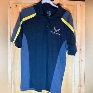 Corvette Racing Shirt Men's Size M ‎ Black and Yellow Polo Shirt